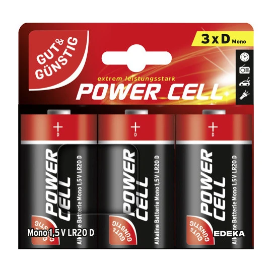 & Günstig Power Cell Alkaline Mono D 1,5V LR20 Batterien 3ST 3 & Günstig Power Cell Alkaline Mono D 1,5V LR20 Batterien 3ST